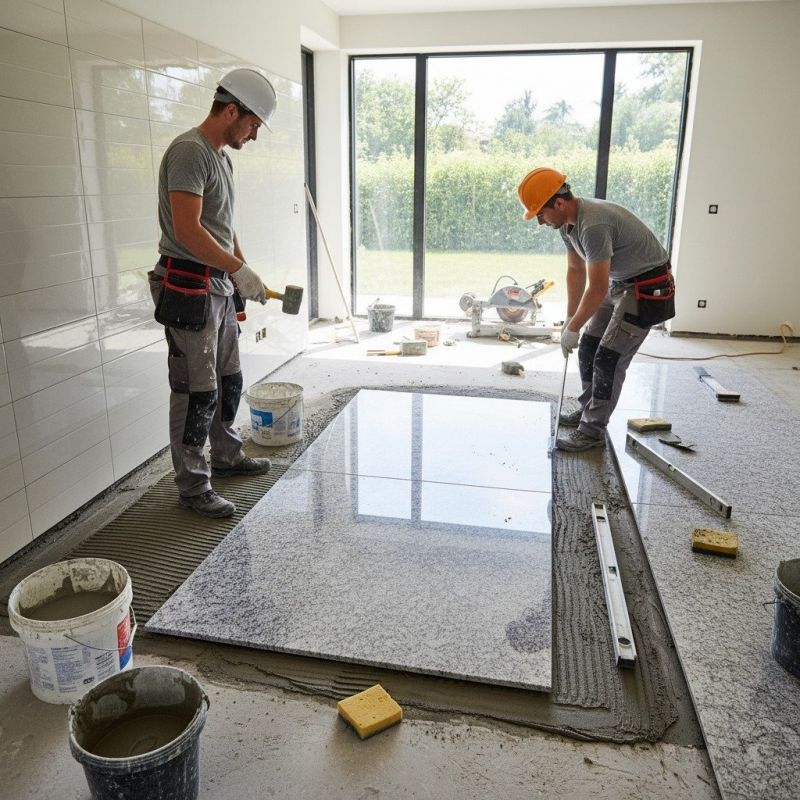 White Marble Tile Installation in Overland Park, KS